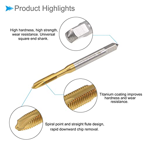 CoCud SpiralPunkte Gewindebohrer Metrisch M3.5 x 0.6 Gewinde Titan Beschichtet Hochleistungsstahl 6542 Schraube Fräsen Einfädeln Gewindebohrer - (Verwendung: für Abhören Bohrgerät) 1Stk