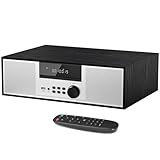 Nostalgic Micro Shelf System 40W RMS with CD Player, Bluetooth, USB Playback, FM Radio, AUX-Input, 2-Way Music Crisp-Sound, DSP-Tech (TB-816B)