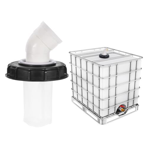 PATIKIL 45 IBC Lid Filter Cover 163mm Plastic Ton Barrel Cover with Washable Nylon Filter IBC Tote Hose Adapter IBC Tank Container for Rainwater Tank Rain Tank 1000L IBC Tank Black White