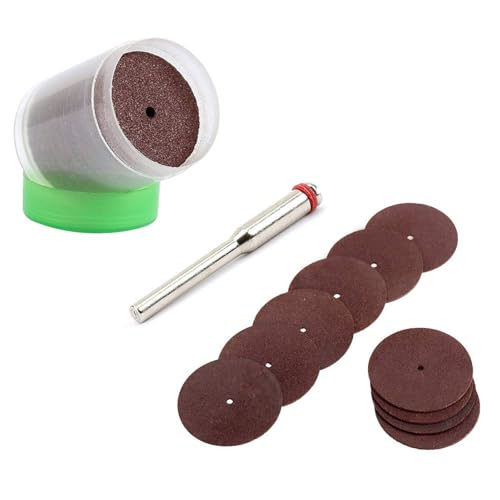 Lot de 35 Disques à Tronçonner de 22 mm avec Mandrin D'arbor pour Outil Rotatif, Mini Disque Diamant à Tronçonner pour Céramique, Verre, Plastique