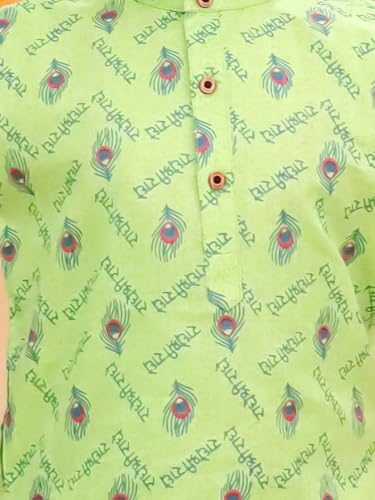 Image of AJ DEZINES Boys Cotton Full Sleeve Letter Printed Kurta Pajama Set for Kids - Ethnic wear | Special Occasion & Traditional Outfit |Boys Kurta Set - Regular Fit