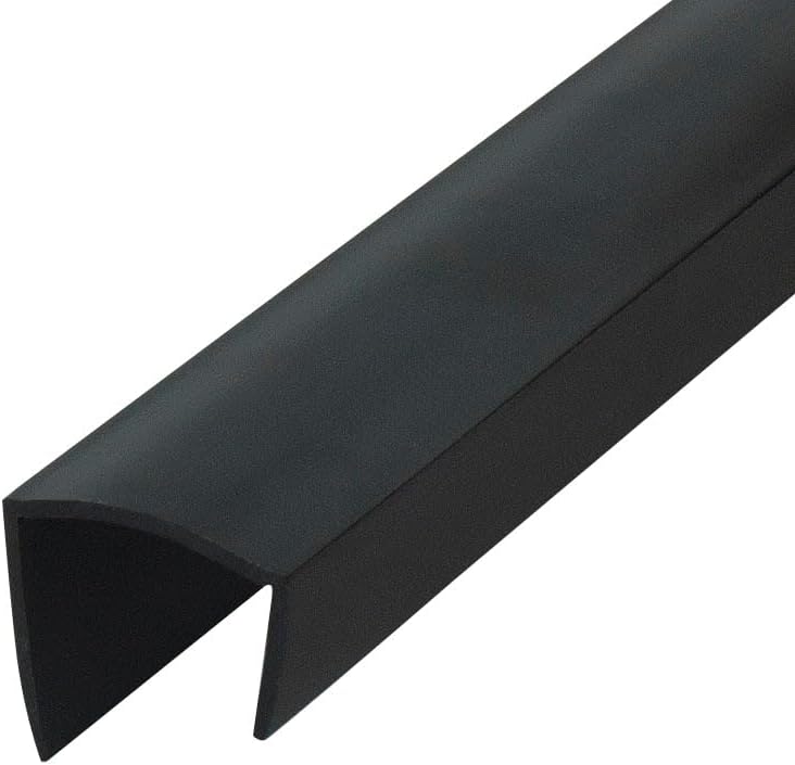 Outwater Plastic J Channel Fits Material 3/4 Inch Thick Black Styrene Cap Moulding 8 Foot Length Pro Pack (Pack of 5, 40 Feet Total)