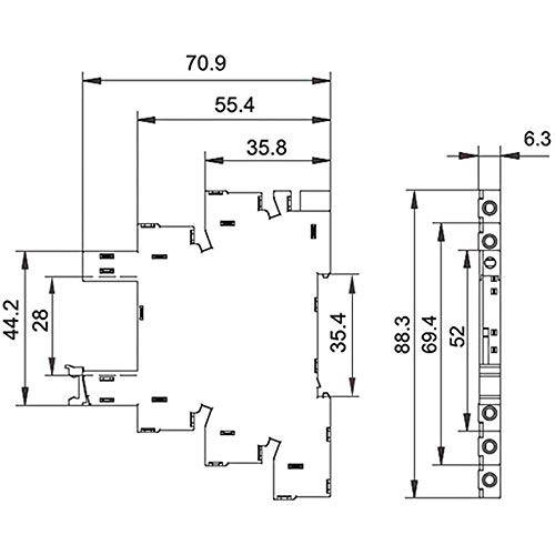 POFET Ersatz Hongfa HF41F PCB Relaishalterung 5 PIN Relaisbuchse 6-24V AC/DC 6A 41F-1Z-C2-1 Industriezubehör