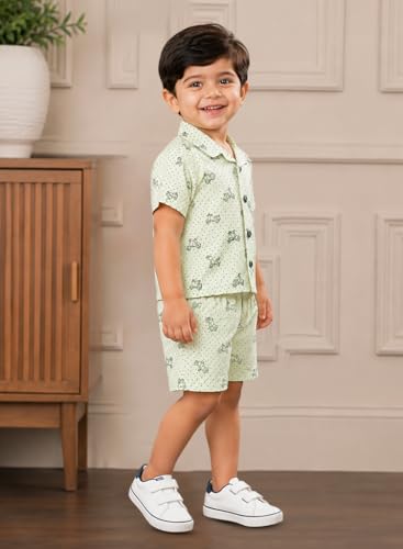 Image of 3BROS Baby Boys & Baby Girls Pure Cotton Clothing Set Casual Half Sleeves Shirt with Shorts Set For Boys & Girls