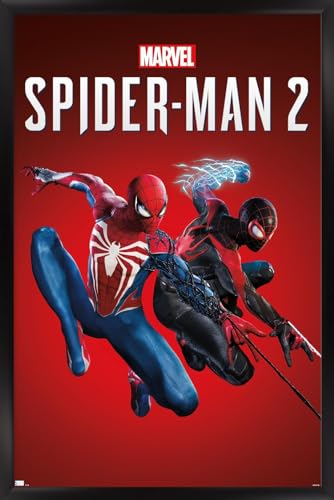 Trends International Marvel's Spider-Man 2 - Key Art Wall Poster, 34L x 22.4W, Black Framed Version