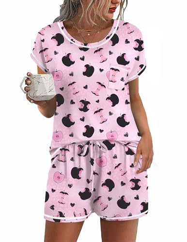 Image of Ekouaer Womens Pajama Sets 2 Piece Pjs Short Sleeve Top and Shorts