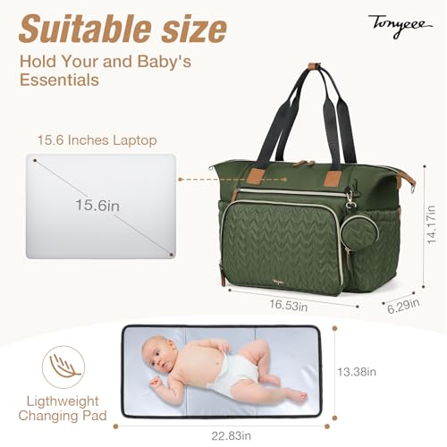 Image of Diaper Bag Tote, Large Baby Hospital Bag for Labor Delivery Mom