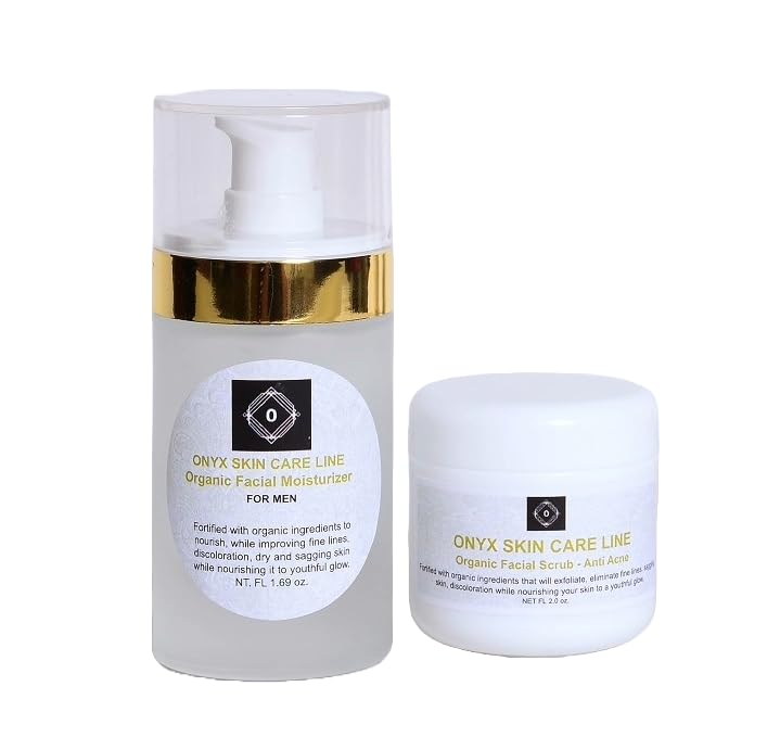 ONYX SKIN CARE LINE ANTI-ACNE TWO-STEP SYSTEM FACIAL SCRUB AND MOISTURIZER - FOR MEN