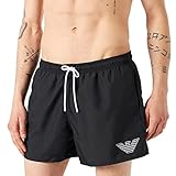 trajes armani hombre Emporio Armani Negro Pantalones cortos de natación con logo