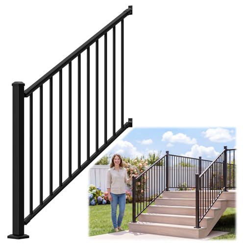 Egadis 42 in x 5 ft Modular Aluminum Stair Railing Kit, ASTM Certified