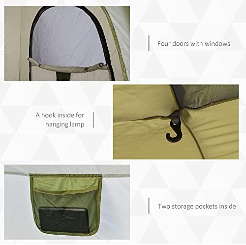 Outsunny 4 Person Automatic Camping Tent, Outdoor Pop Up Tent, Portable Backpacking Dome Shelter