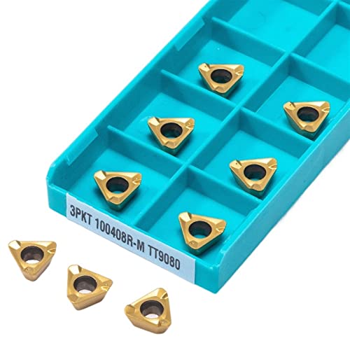 Metal indexable Turning Blade 10PCS Hardness Carbide Blade 3PKT100408R M TT9080 Internal Milling Cutter Insert CNC Lathe Metal Tool