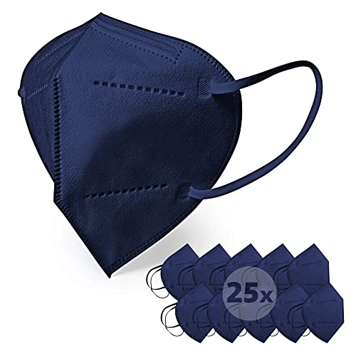 ENERGY FUSION 25 Stück FFP2 Maske, CE. 5-Lagen Atemschutzmaske Atemmaske. Einzeln Verpackte Einwegmaske. Blau Masken Cover