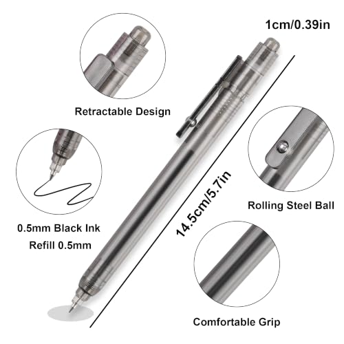 SHTROOR 8-Pack Retractable Gel Pens, 0.5mm Fine Point Quick-Dry Black Ink, Smudge-Proof Smooth Writing for Journaling Note-Taking, Cute Aesthetic Office School Supplies, Gift for Women Nurses Teachers - Image 3