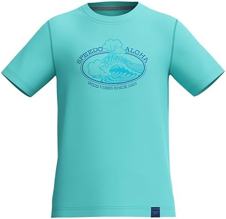 Speedo Boys' UV Protection Short Sleeve Swim Shirt Graphic Tee