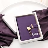 Poshieca Heart Shaped Lock Diary with Key PU Leather Cover Journal Personal Organizers Secret Notebook for Girls & Women B6 Size 5.3x7inch (Purple Diary With Name Print)