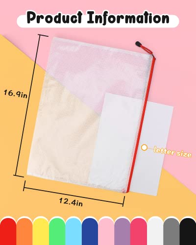 Umriox Zipper Pouch, 16.9X12.4 In (12 Colors, 12 Packs), Extra Large Zipper Bags thumb #4