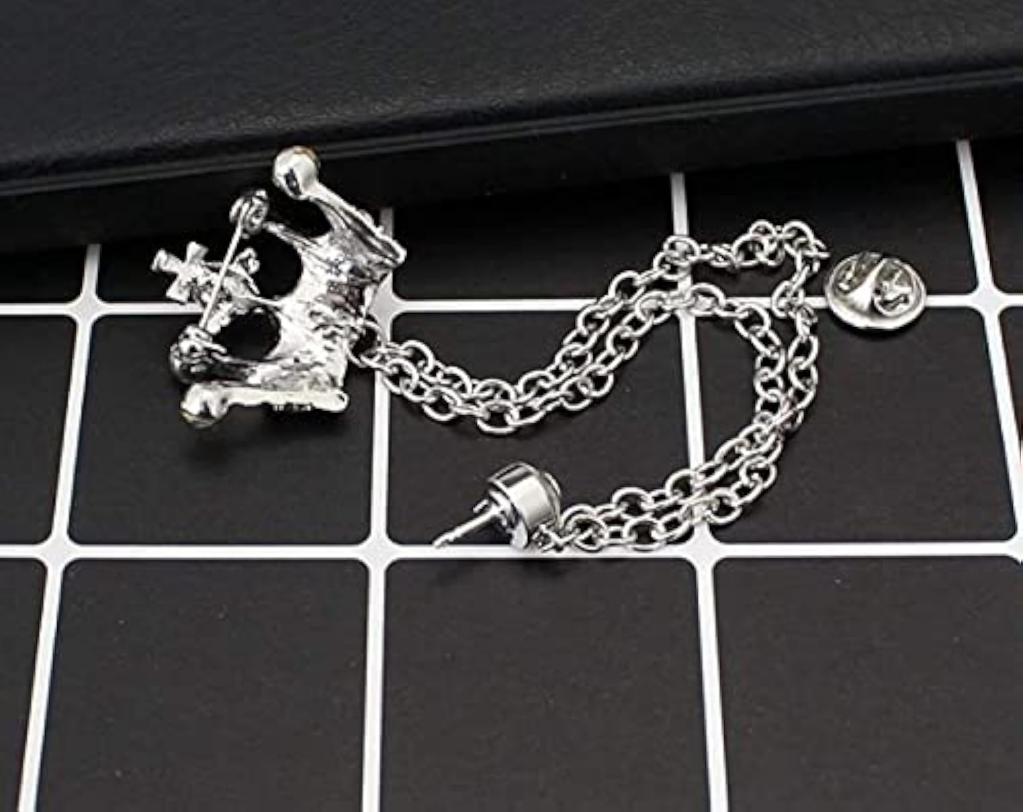 White Metal Badge Virgin Chestnut Crown Silver Brooch
