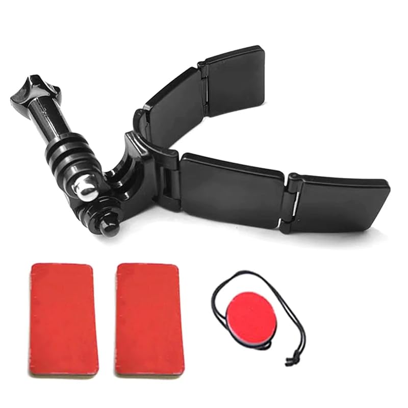 Reflex Camera Motorcycle Helmet Chin Mount Kit Compatible with Go Pro, SJCAM, Plus Others, Adhesive...