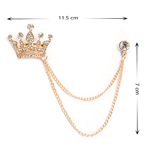 Image of To The Nines Men's Crown Design with Rose Gold Chain Brooch