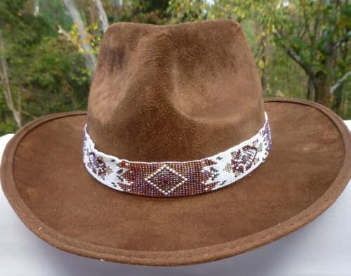 Image of Cowboy Western Beaded Hat Band Rodeo Style Handmade