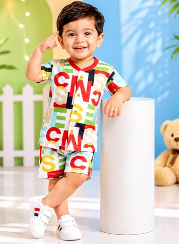 Image of 3BROS Baby Boys & Baby Girls Cotton Hosiery Clothing Set Half Sleeves T-shirt with Matching Pants (DB20HS6027 Parent)