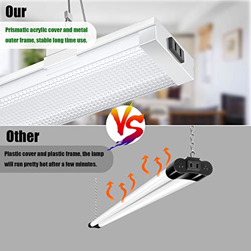 Faithsail 5 Pack Linkable 4Ft Led Shop Light, 40W, 4000 Lm [Eqv.150W Fluorescent] 4000K Led Utility Light With Plug 48 Inch Led Garage Light Energy Saving Upto 1000Kw/5Yrs(5Hrs/Day)-Hang & Flush Mount #TOP3