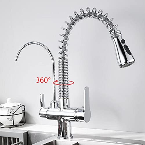 Robinet de cuisine 3 en 1 rotation laiton pulvérisateur eau boisson