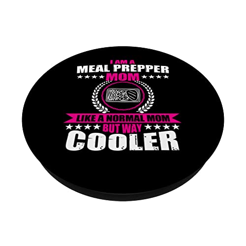 Funny Meal Prep Mom Meal Prepping For Women PopSockets Swappable PopGrip, Black - Image 2