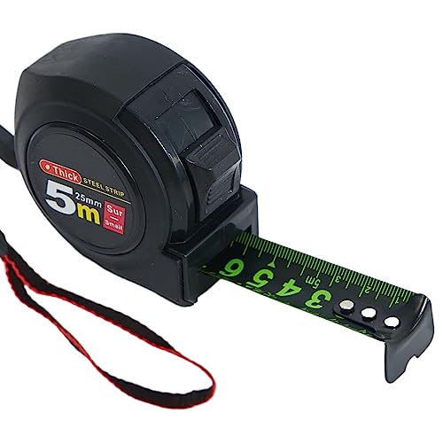 メジャー 巻尺 鋼巻尺 5m 蛍光測定テープ アップグレード版 蛍光テープ リトラクション制御 セルフロック メモリ機能付き 剛厚 ハイ精度 DIY対応 設計 距離測定器 防水 暗夜対応 縫製テーラークラフト定 家庭用建築ツール