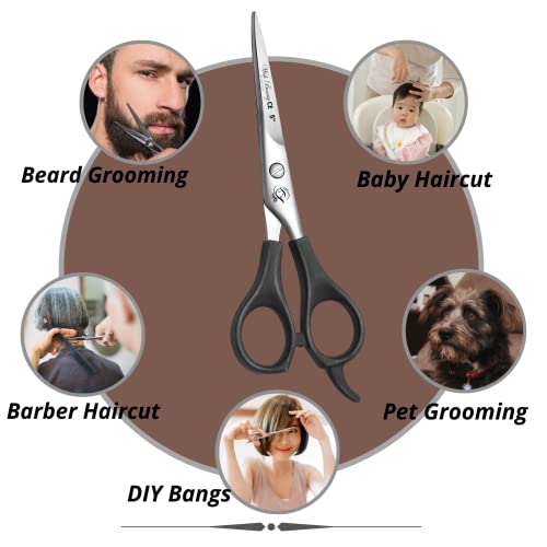 wishbeauty Hair Dressing Scissor Professional, Stainless Steel Hair Cutting Shears for Salon Barbers Men, Women, Children - 5 inch - Image 3