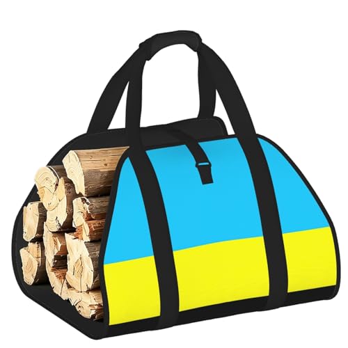 Porte-bûches robuste sac en toile pour bois de chauffage imprimé