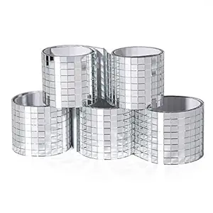 PP OPOUNT 2360 Pieces Self-Adhesive Mosaic Tiles Square Glass Mirrors Mosaic Tiles Mirror for DIY Craft Decoration (5 x 5 mm)