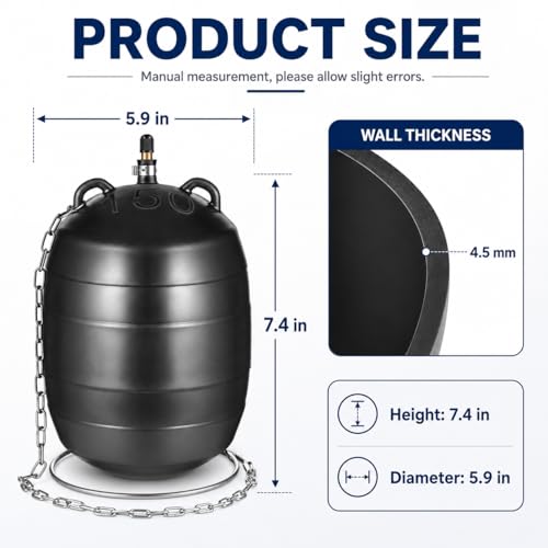 Image of Inflatable Pipe Test Plug, with 39.37 Inches Quick-Install Rubber Extension Hose and Anti-Fall Iron Ring, Rubber Plumbing Balloon (6 inch)