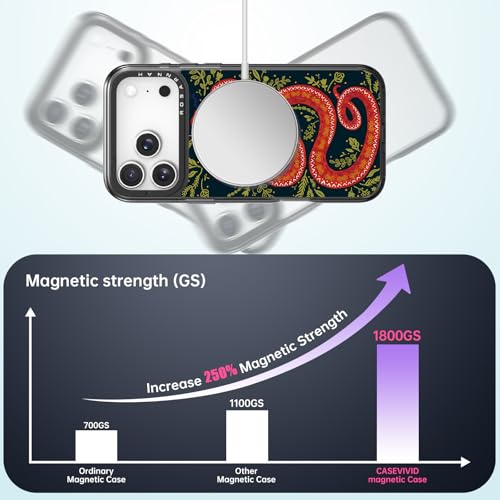 Coque iPhone 17 Pro MagSafe antichoc 2m Rosarnnah serpent gothique - 3