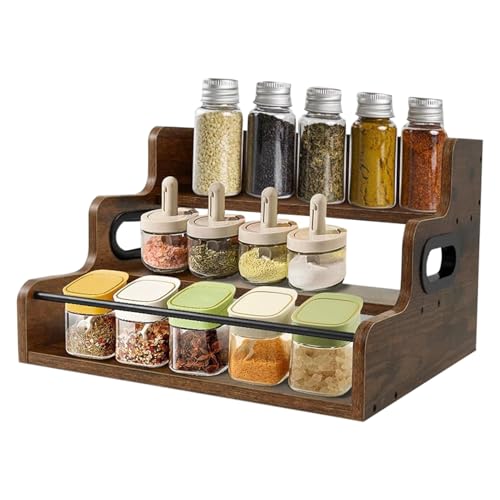 Nuyhgtr - Estantería para botellas de bar, organizador para jarabes de café - Almacenamiento vintage de madera de 3 niveles para club whisky cocina, jarabes de café