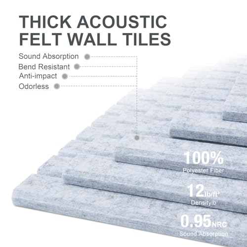 G Gamit 0.47" Thick Felt Pin Board 36"x24" Large Cork Board Alternative 6 Pack 11.81"x11.81"Felt Bulletin Board Wall Tiles Notice Board with 30 Pushpins for Home Office School(Fine-Silver Grey) - Image 3
