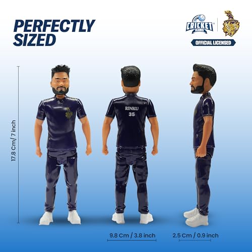 Image of Action Figure, IPL Edition, 7 Inch Rinku Singh | 360 Rotatable Head, For Fans & Collectors