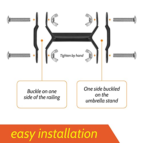 2 Pack Deck Umbrella Mount - Clamp On Deck Rail Or Fence, Outdoor Universal Patio Umbrella Holder To Holding The Patio Umbrella And Led Torch Lights, Flag Pole Brace - Help Maximize Your Space #TOP3
