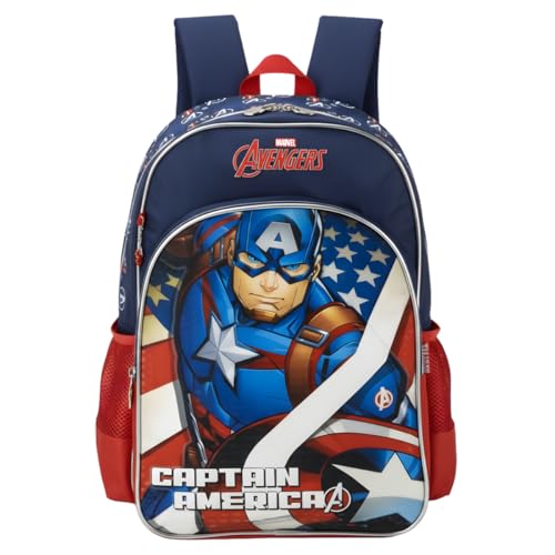 MOCHILA ESCOLAR COSTAS G CAPITAO AMERICA LUXCEL (AZUL/VM) IS39551AG