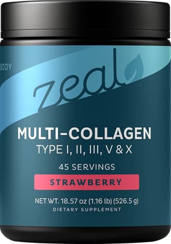 Zeal Naturals Multi Collagen Powder Strawberry 45 Servings