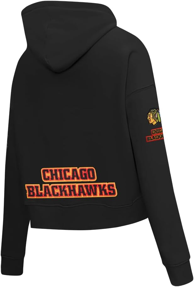 Pro Standard NHL womens Womens Nhl Classic Chenille Brushed Back French Terry Cropped Pullover Hoodie - Image 4