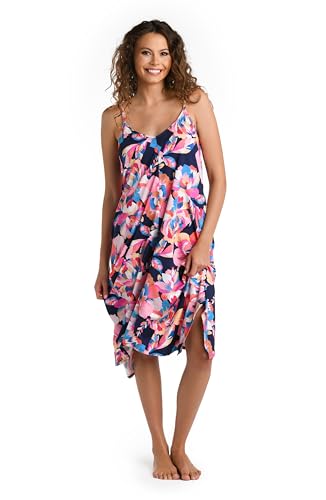 La Blanca Women's Midi Dress Swimsuit Cover Up, Indigo//Denim Bouquet, Small