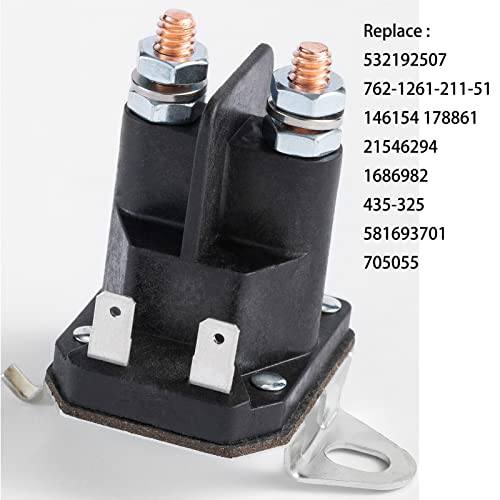 192507 582042801 582042802 Starter Solenoid,Replace 532192507 762-1261-211-51 435-325,Compatible Trombetta AYP Craftsman Husqvarna Cub Cadet MTD Lawn Mower Tractor - Thumbnail 2