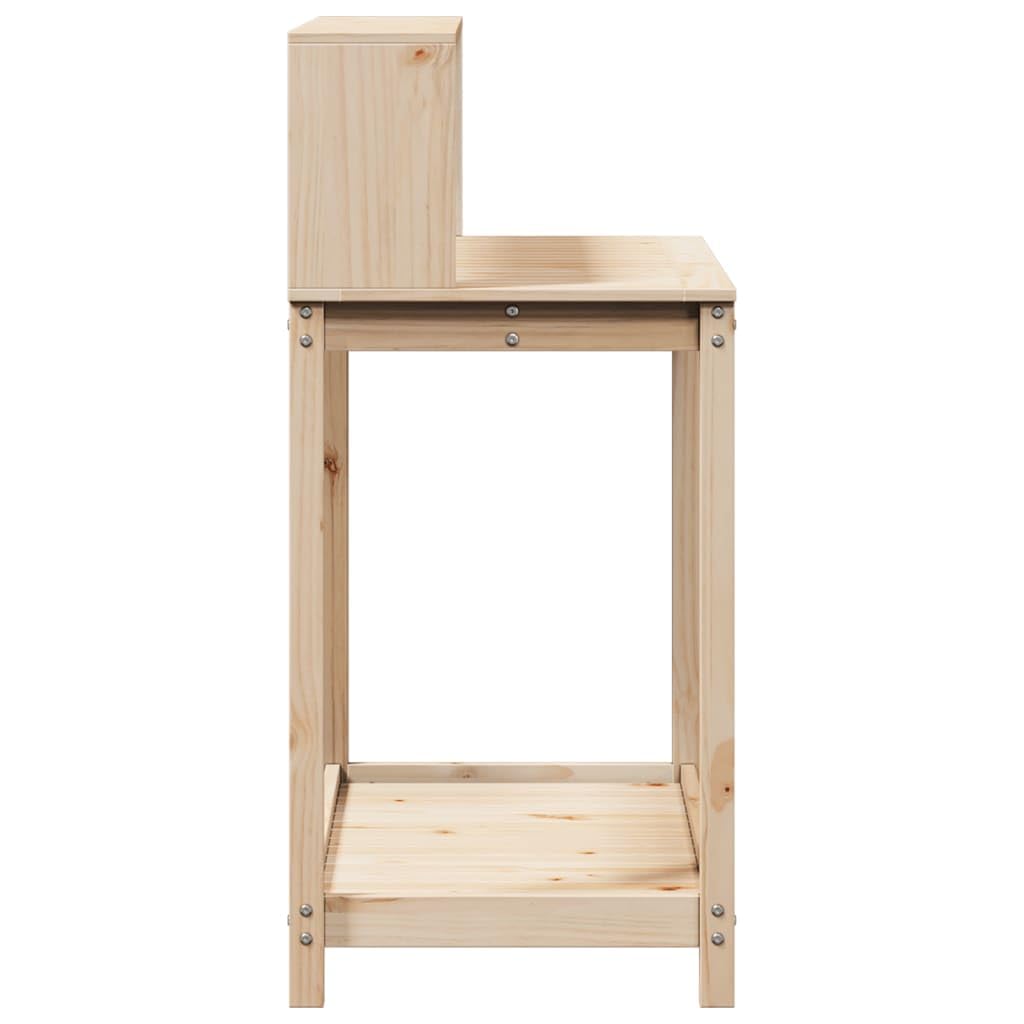 Stół na rośliny z litego drewna sosnowego, 108 x 50 x 109,5 cm, z półkami, do ogrodu, na balkon, taras i do wnętrz, wytrzymała drewniana rama, uniwersalna półka na doniczki i rośliny