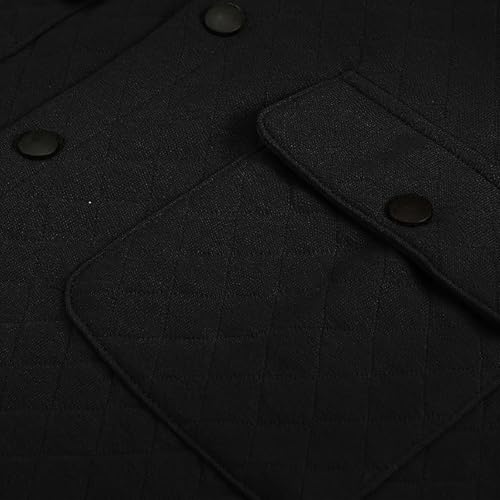 Finelylove Mens Shirt Jacket Lightweight Quilted Snap Shacket Jacket Casual Fashion Bomber Jacket Fall Outwear Coat3