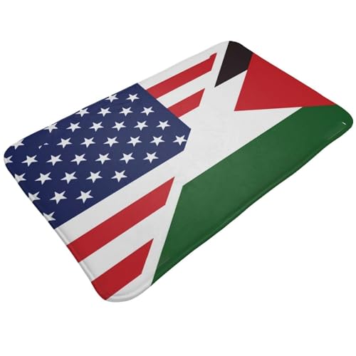 America and Palestine Flag Rug