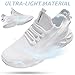 ZMBCYG White Sneakers for Women Shoes Fashion Running Tennis Sports Gym Slip on Jogging Walking Shoes Ladies Breathable Lightweight Size 6.5