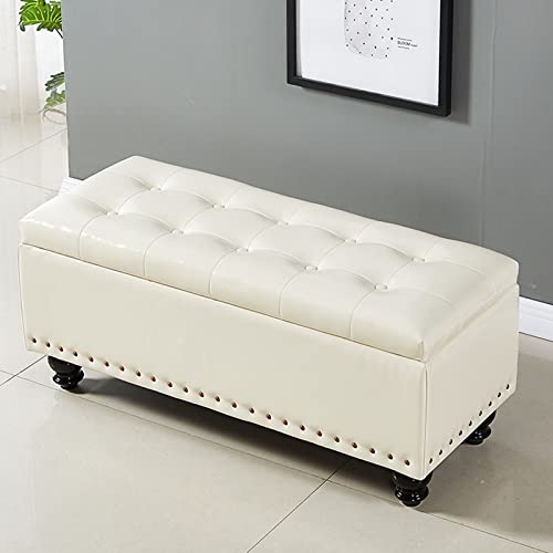 Banc ottoman de rangement multi-usage avec coffre et plateau relevable pour salon