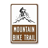 Soliyoahee Mountain Bike Trail Sign 8inch×12inch Sturdy Aluminum Metal Signs Rust...